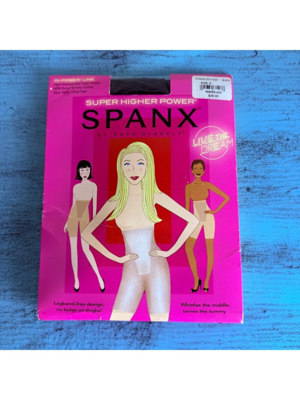 Spanx Super Higher Power High-Waisted Mid-Thigh Shaper Black Size E New In Box